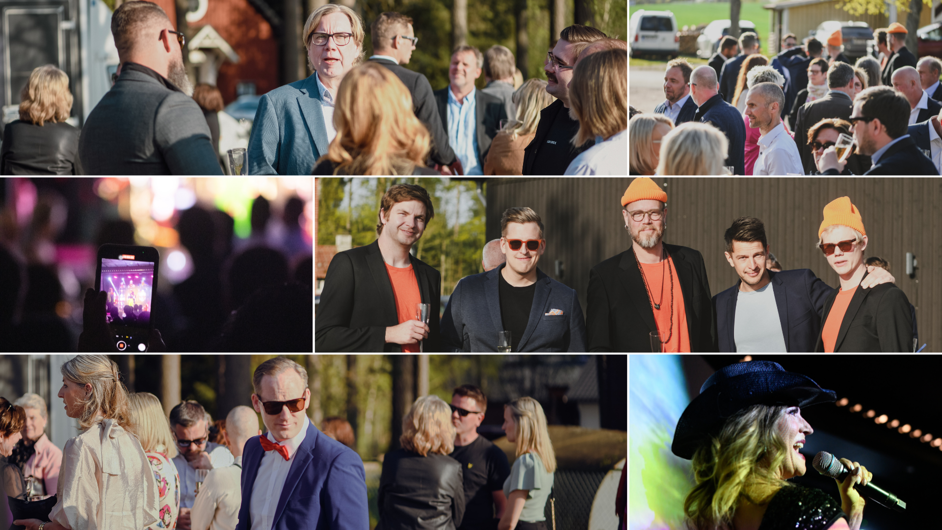 Collage med mingelbilder från 2023 års näringslivsgala Guldhjärtat.