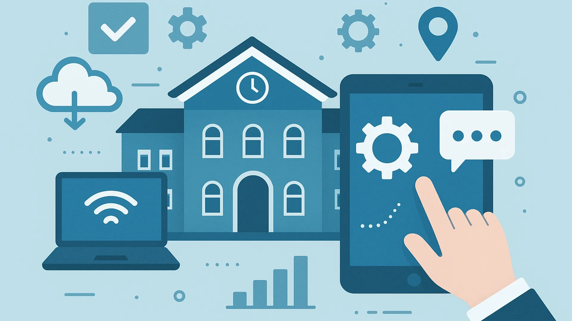 Illustration som symboliserar digitalisering.