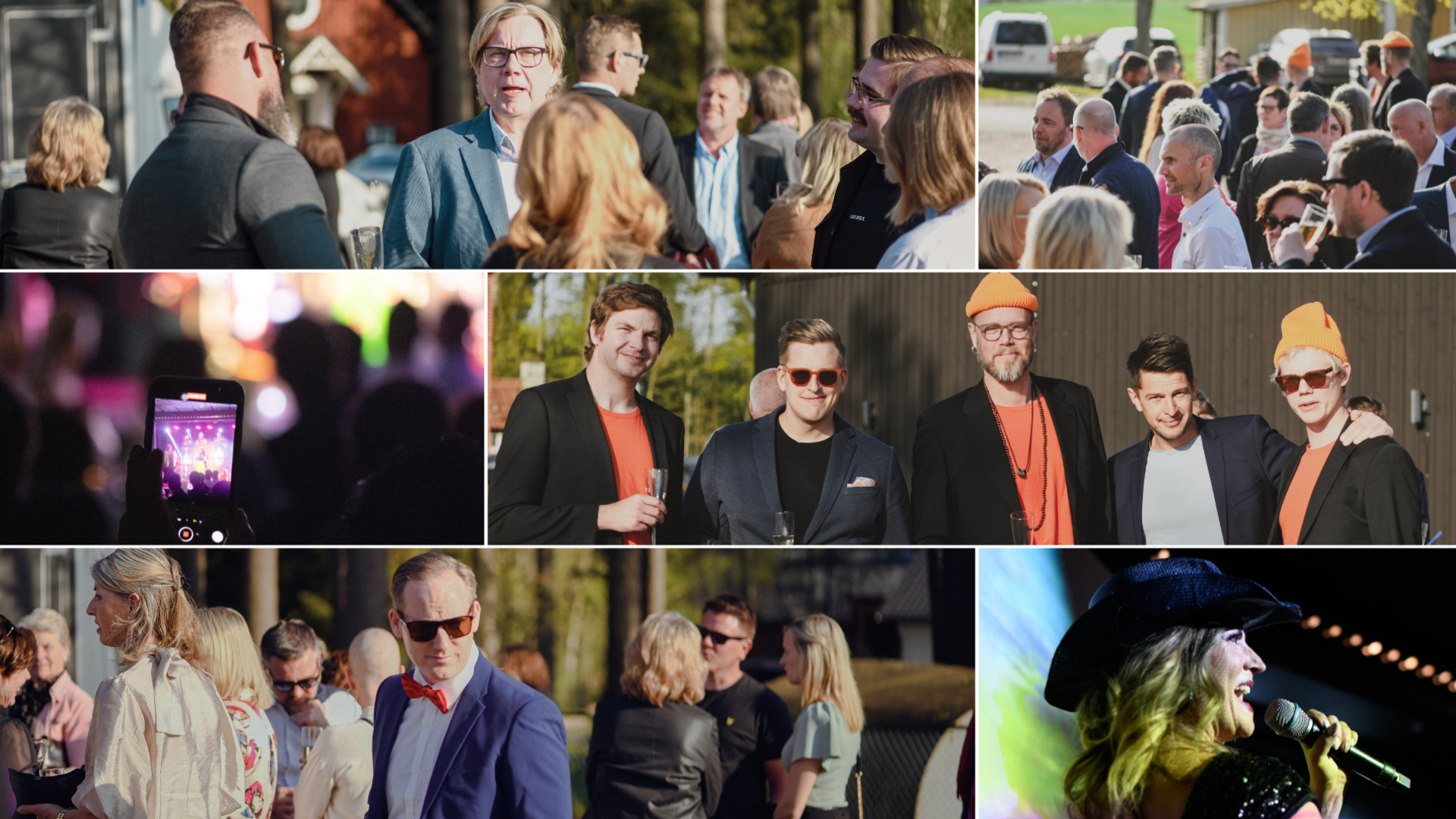 Collage med mingelbilder från 2023 års näringslivsgala Guldhjärtat.